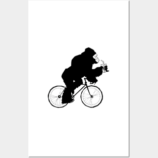 Silverback Gorilla on a Bike Posters and Art